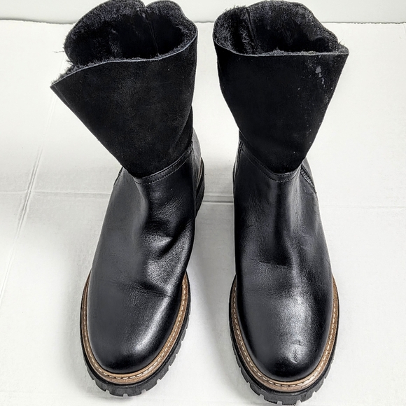 FABIANELLI Suede and Leather Black Ankle Booties Size 41 (9.5) Made in Italy - Picture 4 of 14